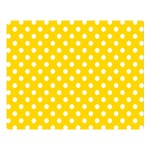 Polka Dots - White on Gold Yellow Double Sided Flano Blanket (Large)