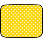 Polka Dots - White on Gold Yellow Double Sided Fleece Blanket (Mini)