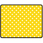 Polka Dots - White on Gold Yellow Fleece Blanket (Medium) (One Side)