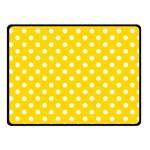 Polka Dots - White on Gold Yellow Fleece Blanket (Small) (One Side)