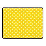 Polka Dots - White on Gold Yellow Double Sided Fleece Blanket (Small) (Two Sides)