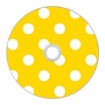 Polka Dots - White on Gold Yellow CD Wall Clock