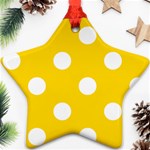Polka Dots - White on Gold Yellow Star Ornament (Two Sides)