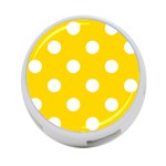 Polka Dots - White on Gold Yellow 4-Port USB Hub (One Side)