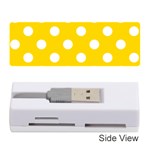 Polka Dots - White on Gold Yellow Memory Card Reader (Stick)