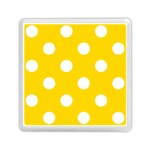 Polka Dots - White on Gold Yellow Memory Card Reader with Storage (Square)