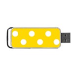 Polka Dots - White on Gold Yellow Portable USB Flash (Two Sides)