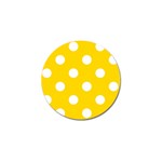 Polka Dots - White on Gold Yellow Golf Ball Marker (10 pack)