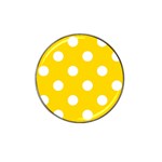 Polka Dots - White on Gold Yellow Hat Clip Ball Marker
