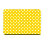 Polka Dots - White on Gold Yellow Small Doormat