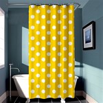 Polka Dots - White on Gold Yellow Shower Curtain 36  x 72  (Stall)