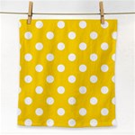 Polka Dots - White on Gold Yellow Face Towel