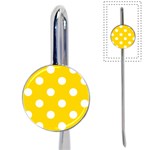 Polka Dots - White on Gold Yellow Book Mark
