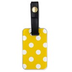 Polka Dots - White on Gold Yellow Luggage Tag (One Side)