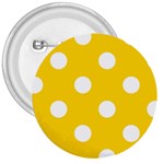 Polka Dots - White on Gold Yellow 3  Button