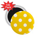 Polka Dots - White on Gold Yellow 2.25  Magnet (100 pack)