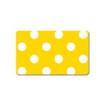 Polka Dots - White on Gold Yellow Magnet (Name Card)