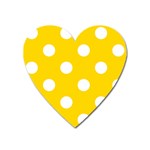 Polka Dots - White on Gold Yellow Magnet (Heart)