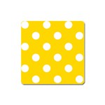 Polka Dots - White on Gold Yellow Magnet (Square)
