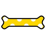 Polka Dots - White on Gold Yellow Magnet (Dog Bone)