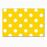 Polka Dots - White on Gold Yellow Postcard 5  x 7 
