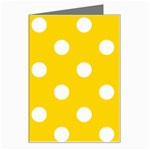 Polka Dots - White on Gold Yellow Greeting Card