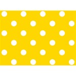 Polka Dots - White on Gold Yellow Birthday Cake 3D Greeting Card (7x5)