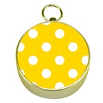 Polka Dots - White on Gold Yellow Gold Compass