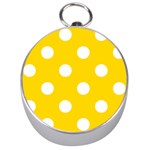 Polka Dots - White on Gold Yellow Silver Compass