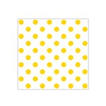 Polka Dots - Gold Yellow on White Satin Bandana Scarf