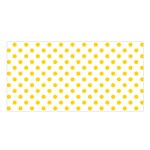 Polka Dots - Gold Yellow on White Satin Shawl