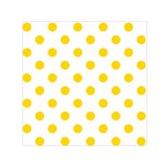 Polka Dots - Gold Yellow on White Small Satin Scarf  (Square)