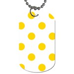 Polka Dots - Gold Yellow on White Dog Tag (Two Sides)