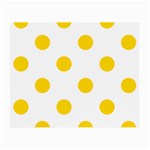 Polka Dots - Gold Yellow on White Small Glasses Cloth