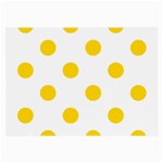 Polka Dots - Gold Yellow on White Large Glasses Cloth (2 Sides)