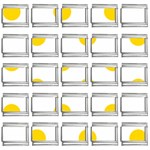 Polka Dots - Gold Yellow on White 9mm Italian Charm (25 pack)
