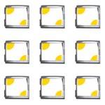 Polka Dots - Gold Yellow on White Mega Link Italian Charm (9 pack)