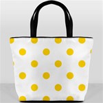 Polka Dots - Gold Yellow on White Bucket Bag