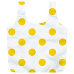 Polka Dots - Gold Yellow on White Full Print Recycle Bag (XL)