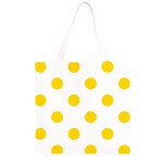 Polka Dots - Gold Yellow on White Grocery Light Tote Bag