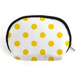 Polka Dots - Gold Yellow on White Accessory Pouch (Medium)
