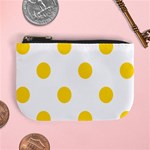 Polka Dots - Gold Yellow on White Mini Coin Purse