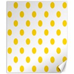 Polka Dots - Gold Yellow on White Canvas 8  x 10 