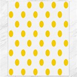 Polka Dots - Gold Yellow on White Canvas 11  x 14 