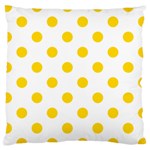 Polka Dots - Gold Yellow on White Large Cushion Case (Two Sides)