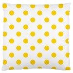Polka Dots - Gold Yellow on White Standard Flano Cushion Case (Two Sides)