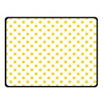 Polka Dots - Gold Yellow on White Double Sided Fleece Blanket (Small) (Two Sides)