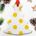 Polka Dots - Gold Yellow on White Ornament (Christmas Tree)