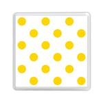 Polka Dots - Gold Yellow on White Memory Card Reader with Storage (Square)
