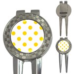 Polka Dots - Gold Yellow on White 3-in-1 Golf Divot